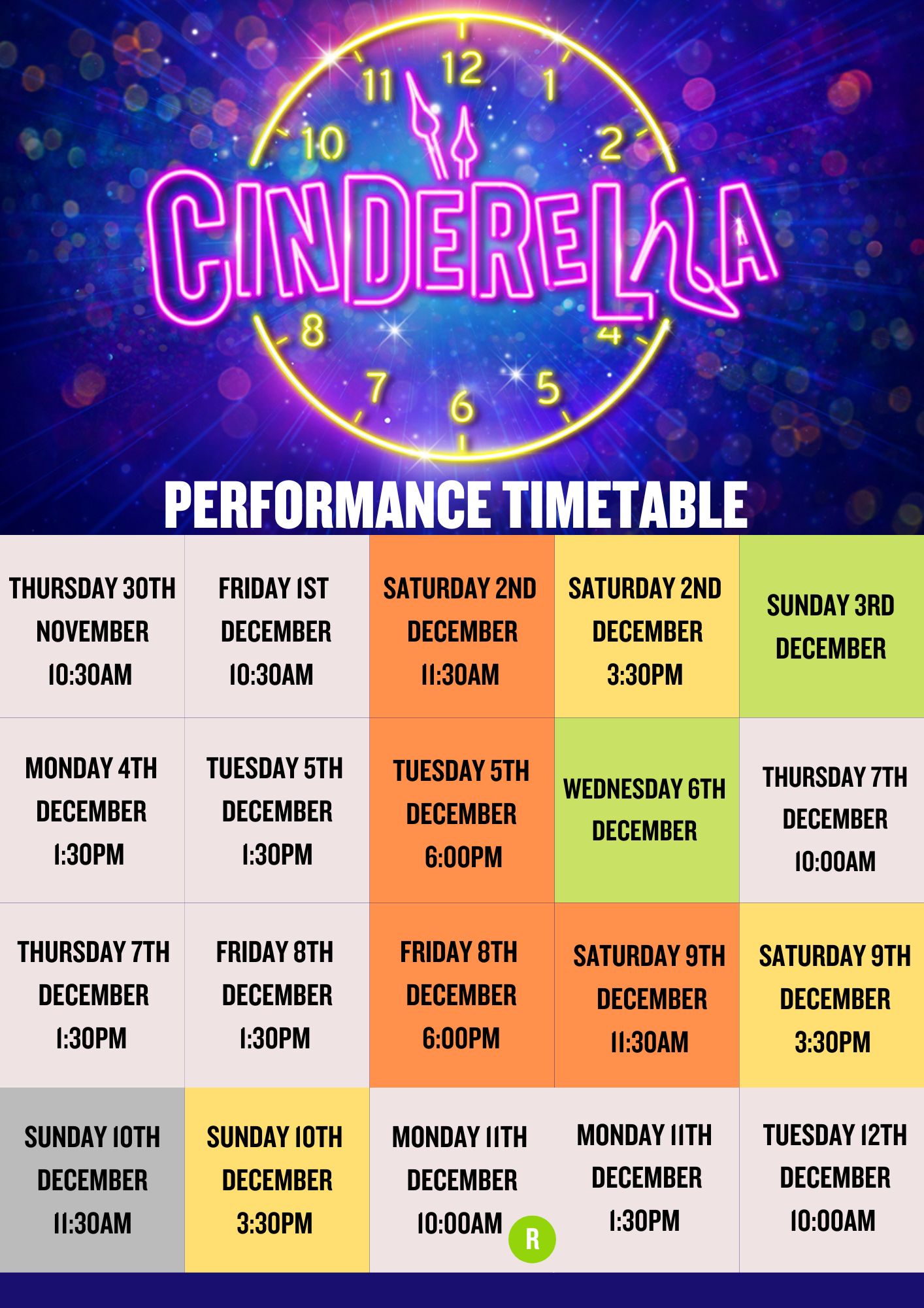 Cinderella Schedule 1